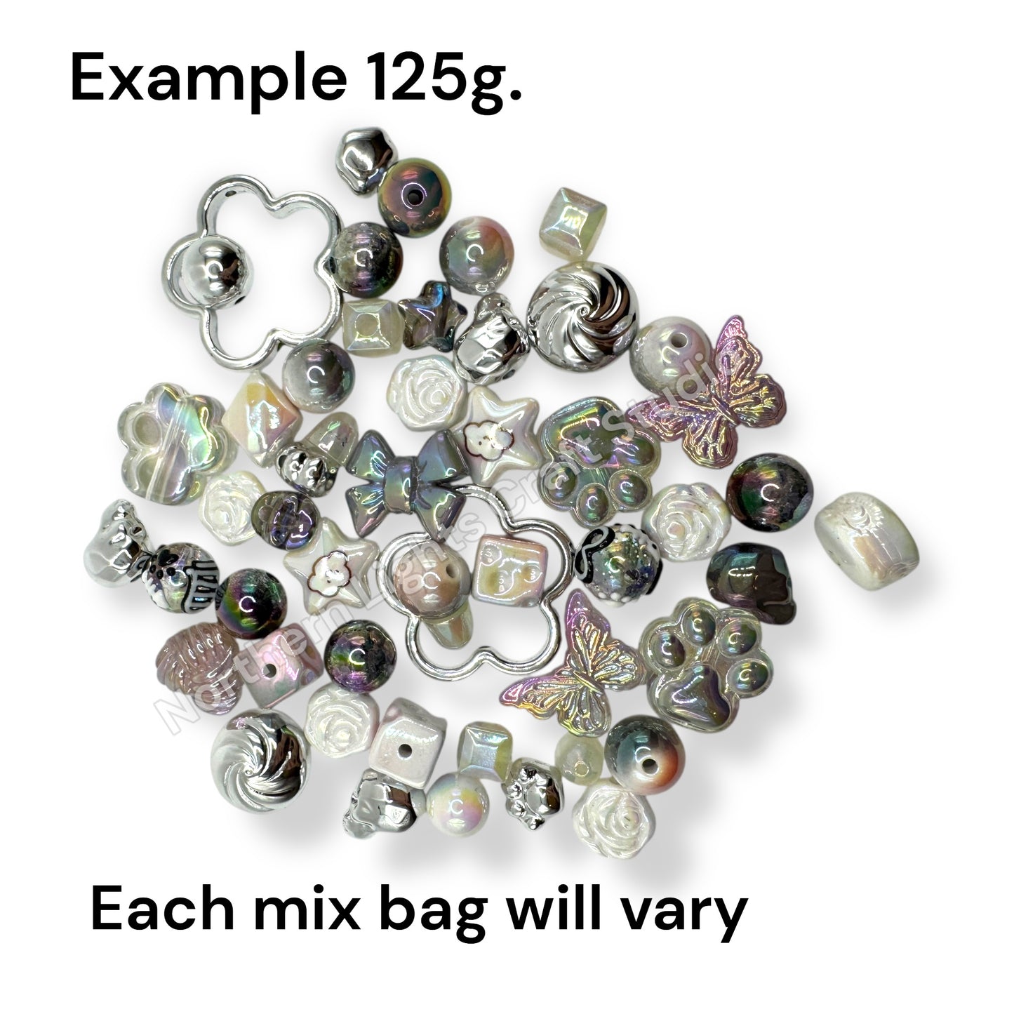 Color Bead and Charm Mixes - 125g. - Perfect for Keychains!