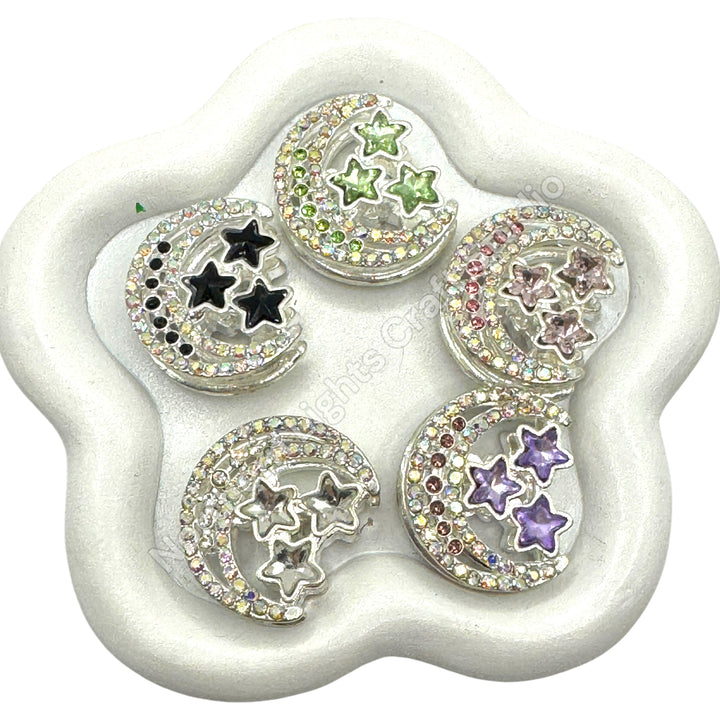 Metal Alloy Moon &amp; Stars Bead