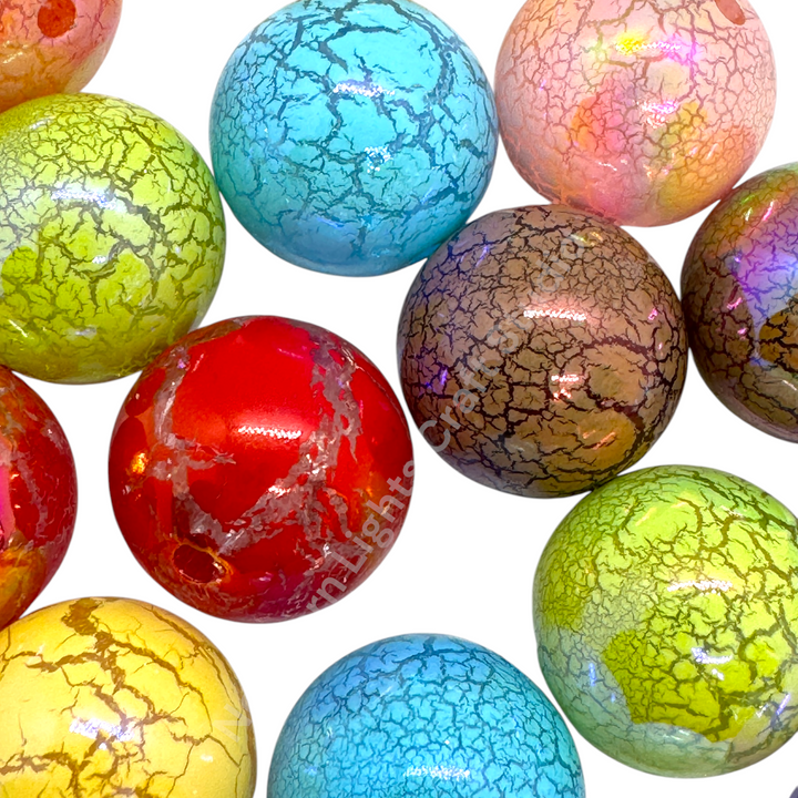 Crackle UV 20mm Acrylic Bead Mix - 10pc.