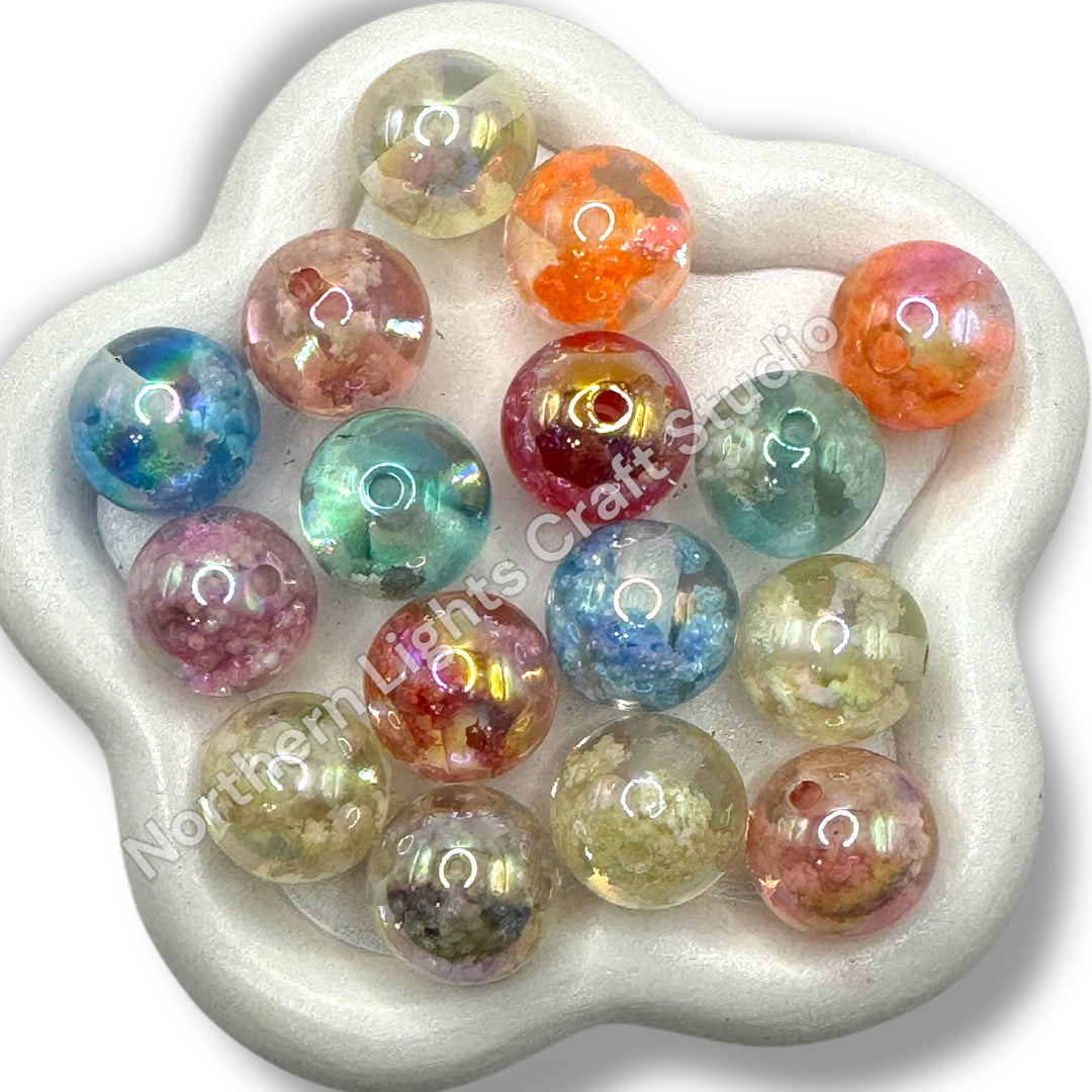 Glitter Cloud UV Coated Premium Resin Luminous 16mm Beads
