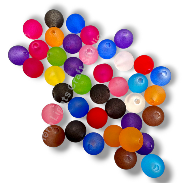 Frosted 10mm Acrylic Bead Mix - 50 Pcs.