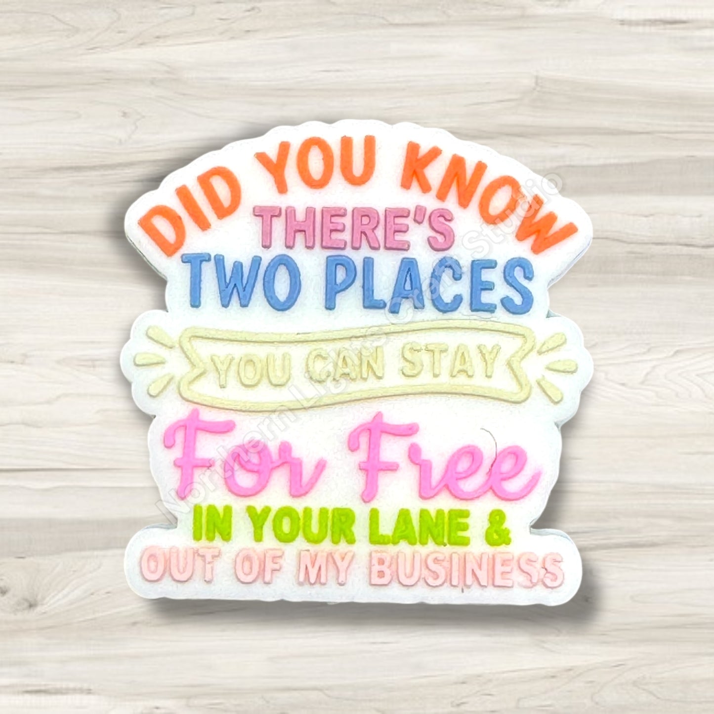 Did You Know There's Two Places You Can Stay For Free In Your Lane and Out of My Business Focal, Sarcastic Focal Bead, Humorous Focal