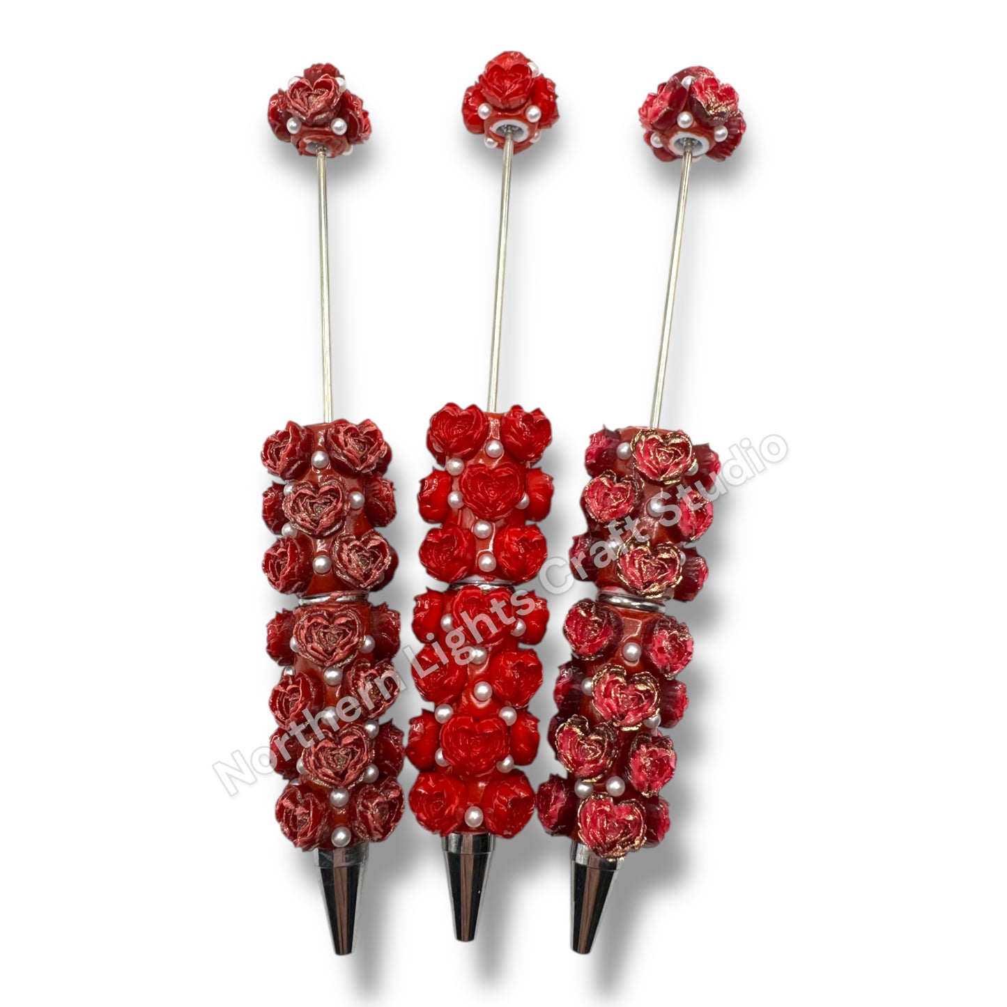 Soft Heart Shape Flower Beadable Pen