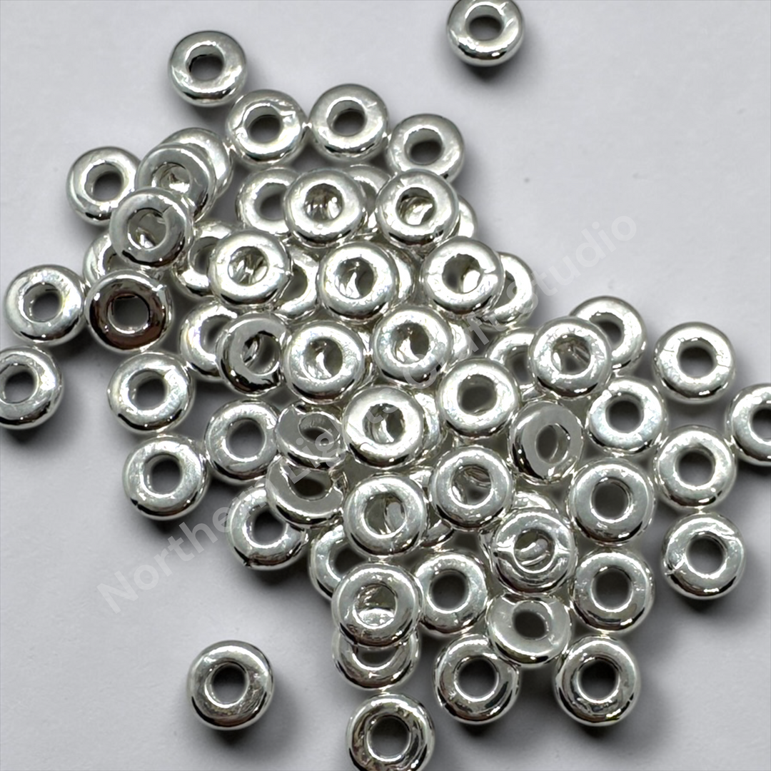 Metal Disc Donut 6mm Spacer - Gold or Silver-50pc.