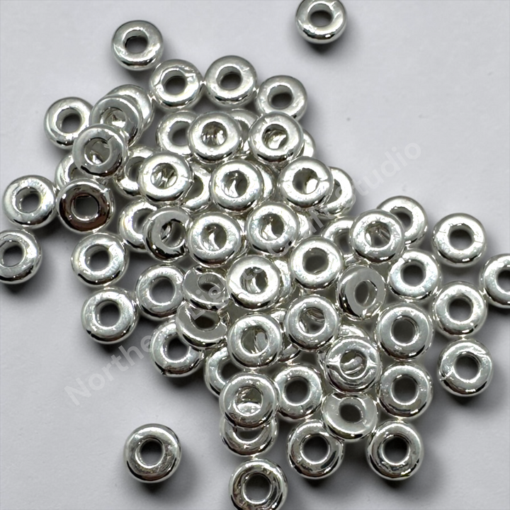 Metal Disc Donut 6mm Spacer - Gold or Silver-50pc.