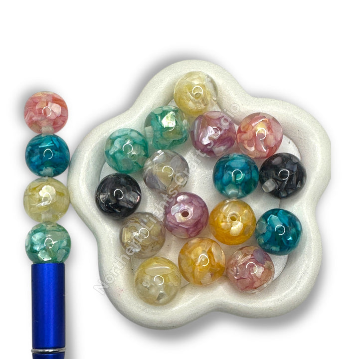 Acrylic 16mm Shell Fragment Beads - 20pc.