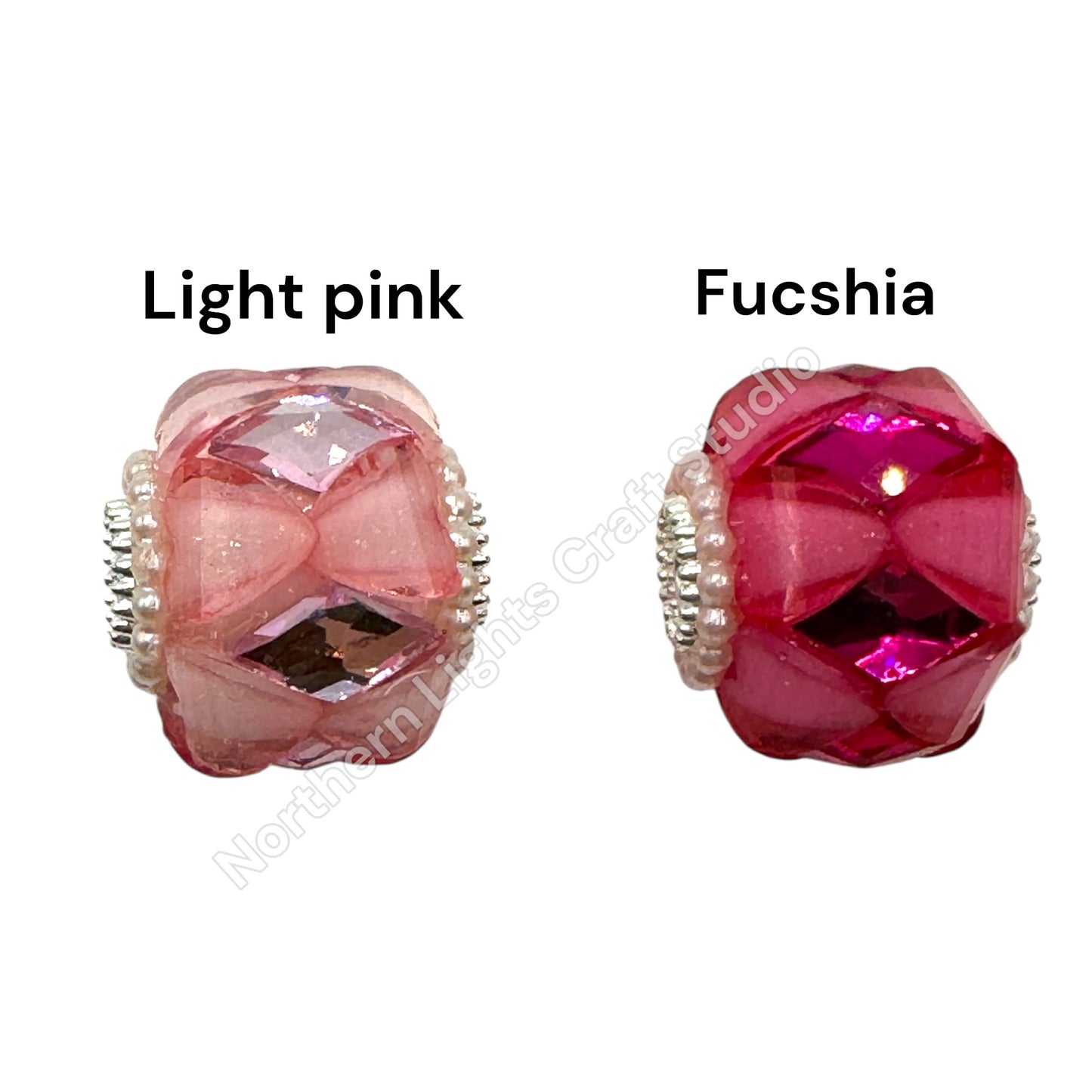 Diamond Accent Heart Beads - 1pc.