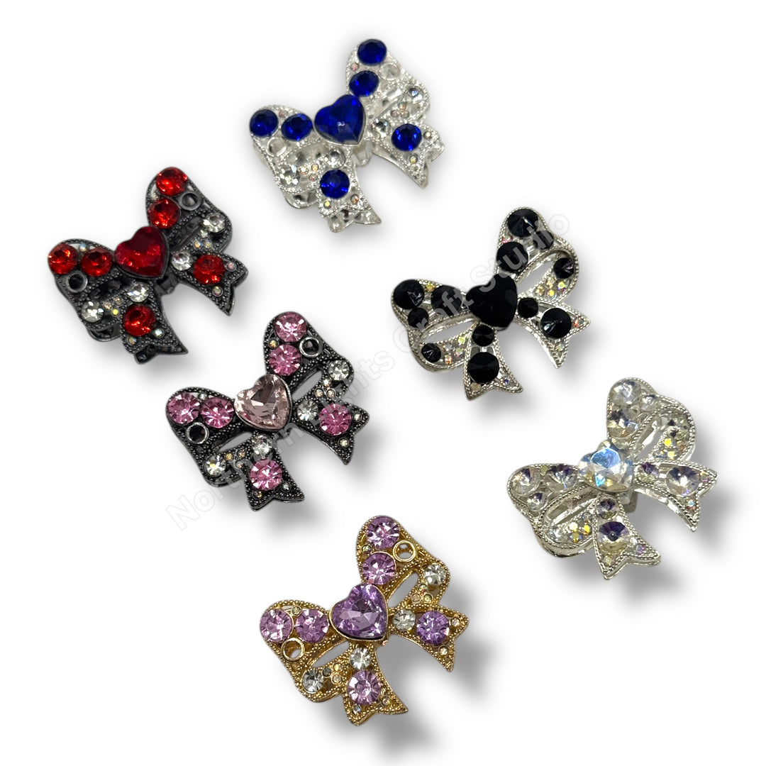 Metal Alloy Bow with Heart Knot - 1pc.