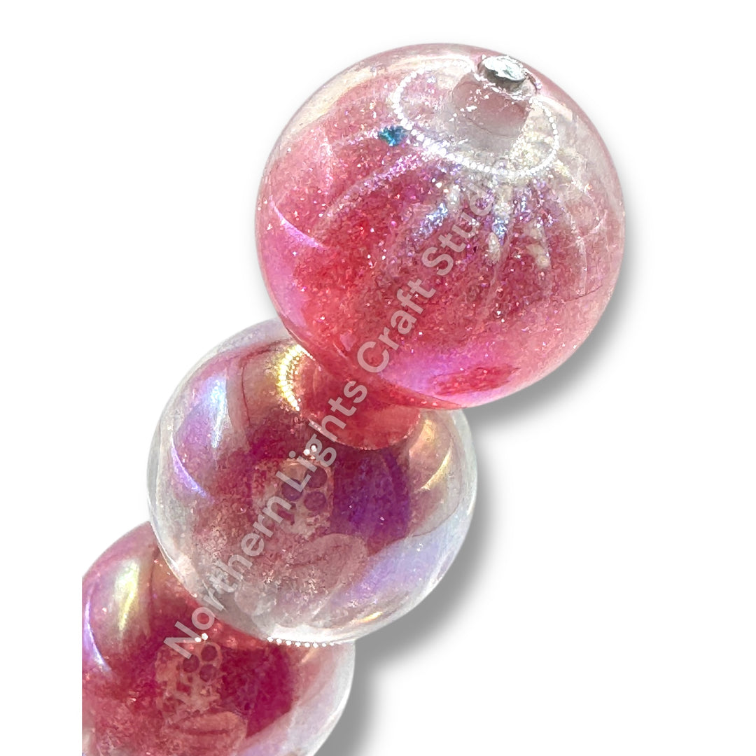 Starburst Premium Glitter Luminous 16mm Beads -10pc.