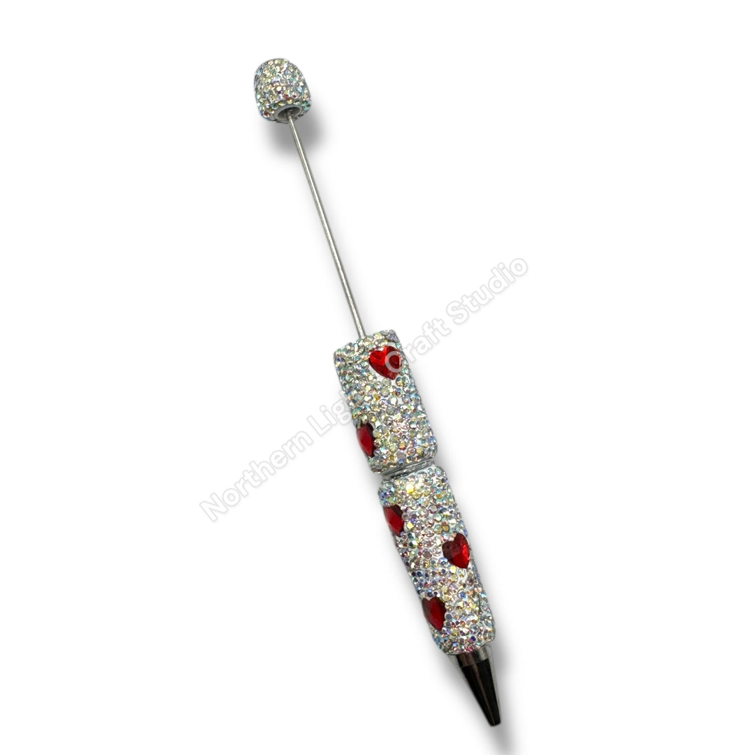 Rhinestone Heart Crystal Beadable Pens