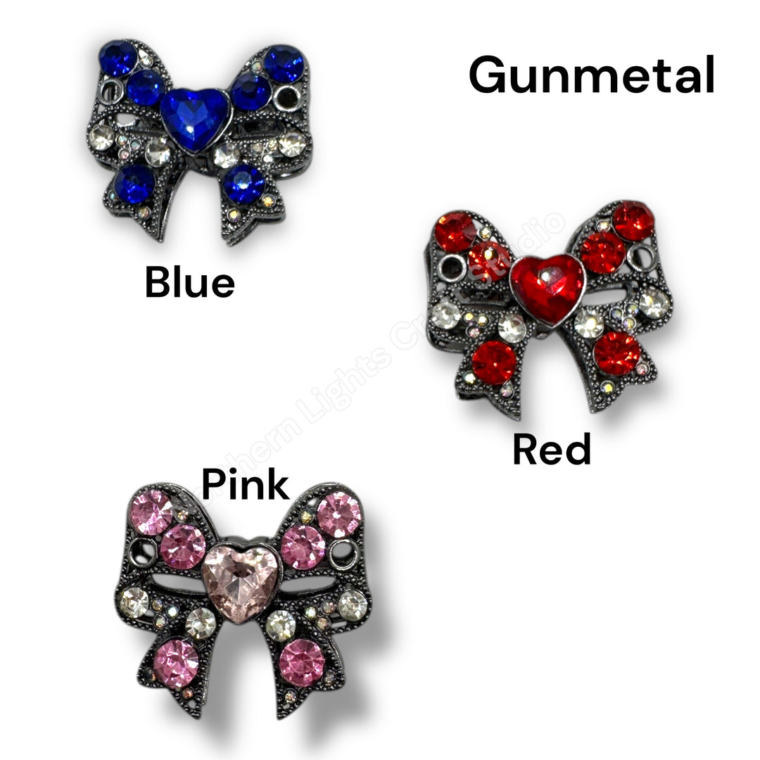 Metal Alloy Bow with Heart Knot - 1pc.