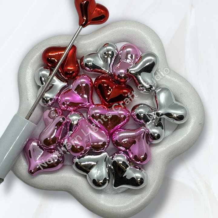 Cute Heart Pen Topper / Jewelry Bead - 20pc Mix