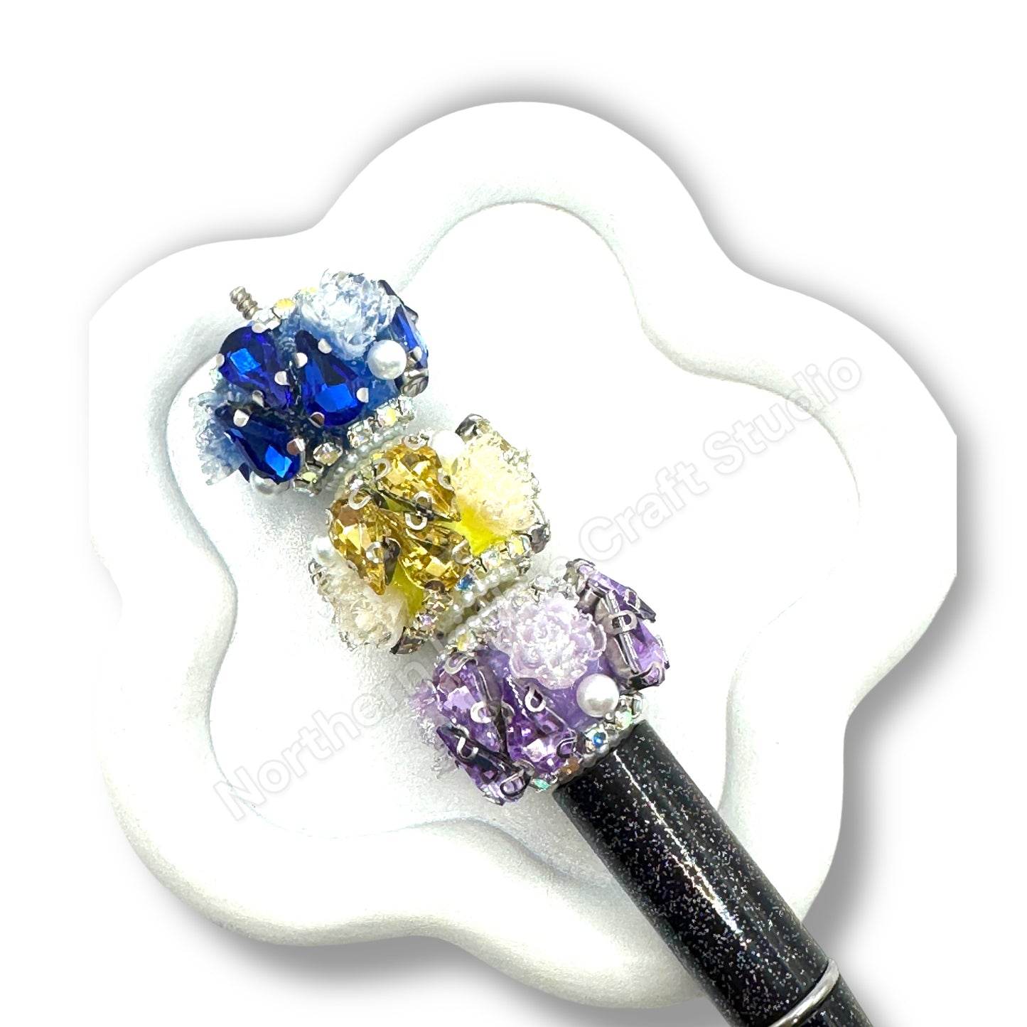 Teardrop Crystal and Flower Fancy Indian Beads - 1pc.