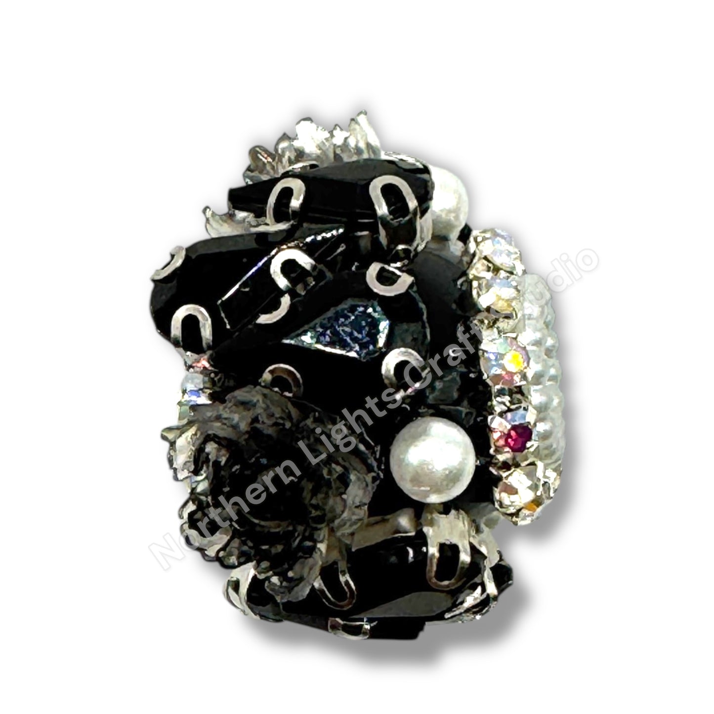 Teardrop Crystal and Flower Fancy Indian Beads - 1pc.