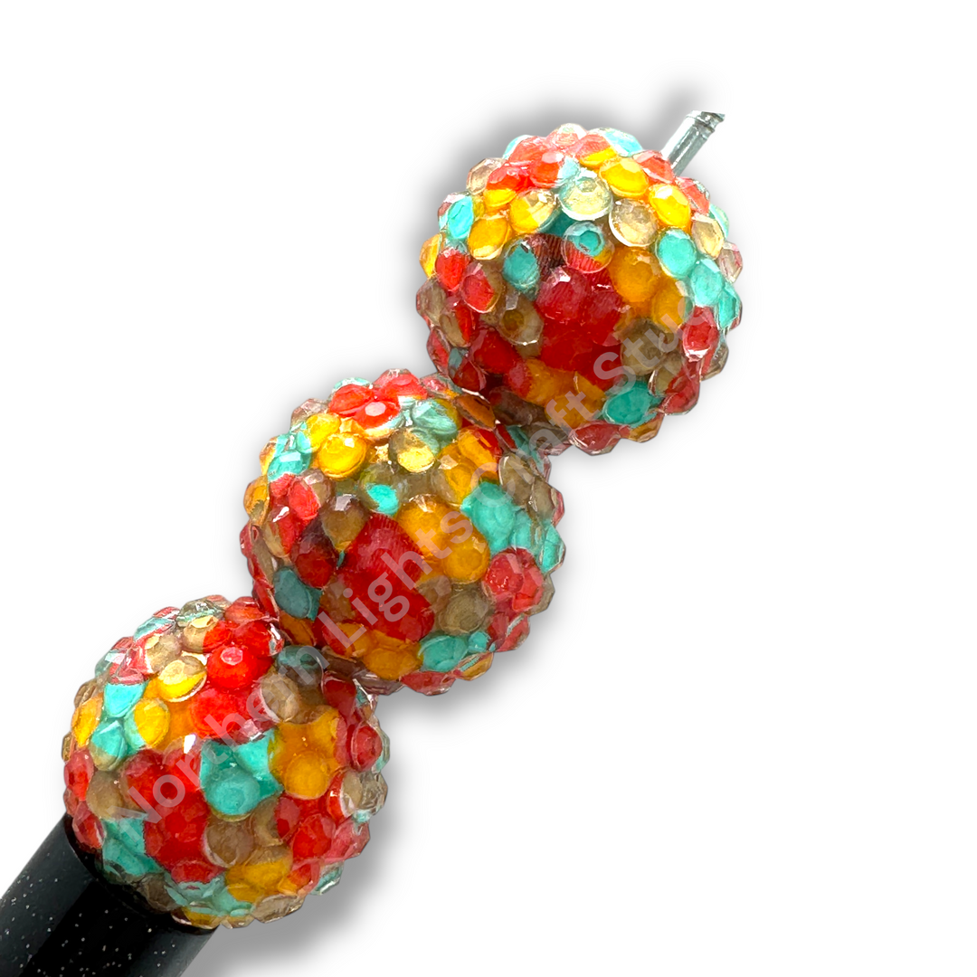 Western Glow 20mm Acrylic Rhinestone Bubblegum Beads - 10pc.