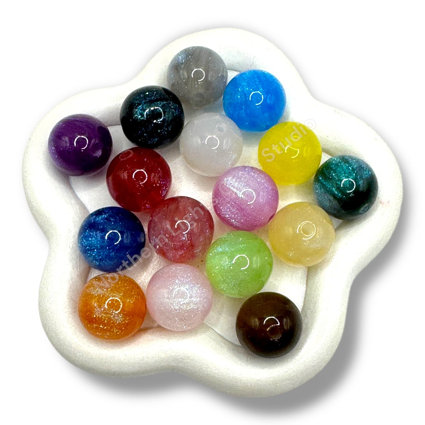 Glitter Galaxy Bead 16mm - 20pc.