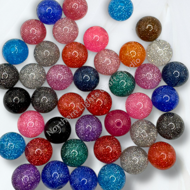 Glitter Dust 16mm Bead Mix - 20 Pcs.