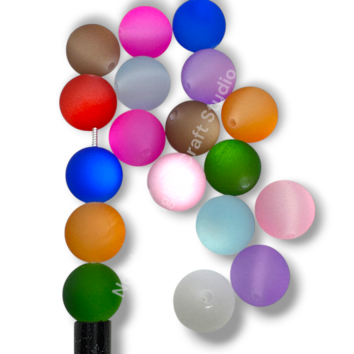 Frosted Cat Eye 20mm Acrylic Bead Mix - 20pc.