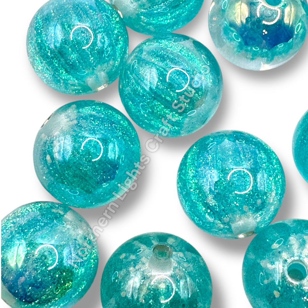 Starburst Premium Glitter Luminous 16mm Beads -10pc.