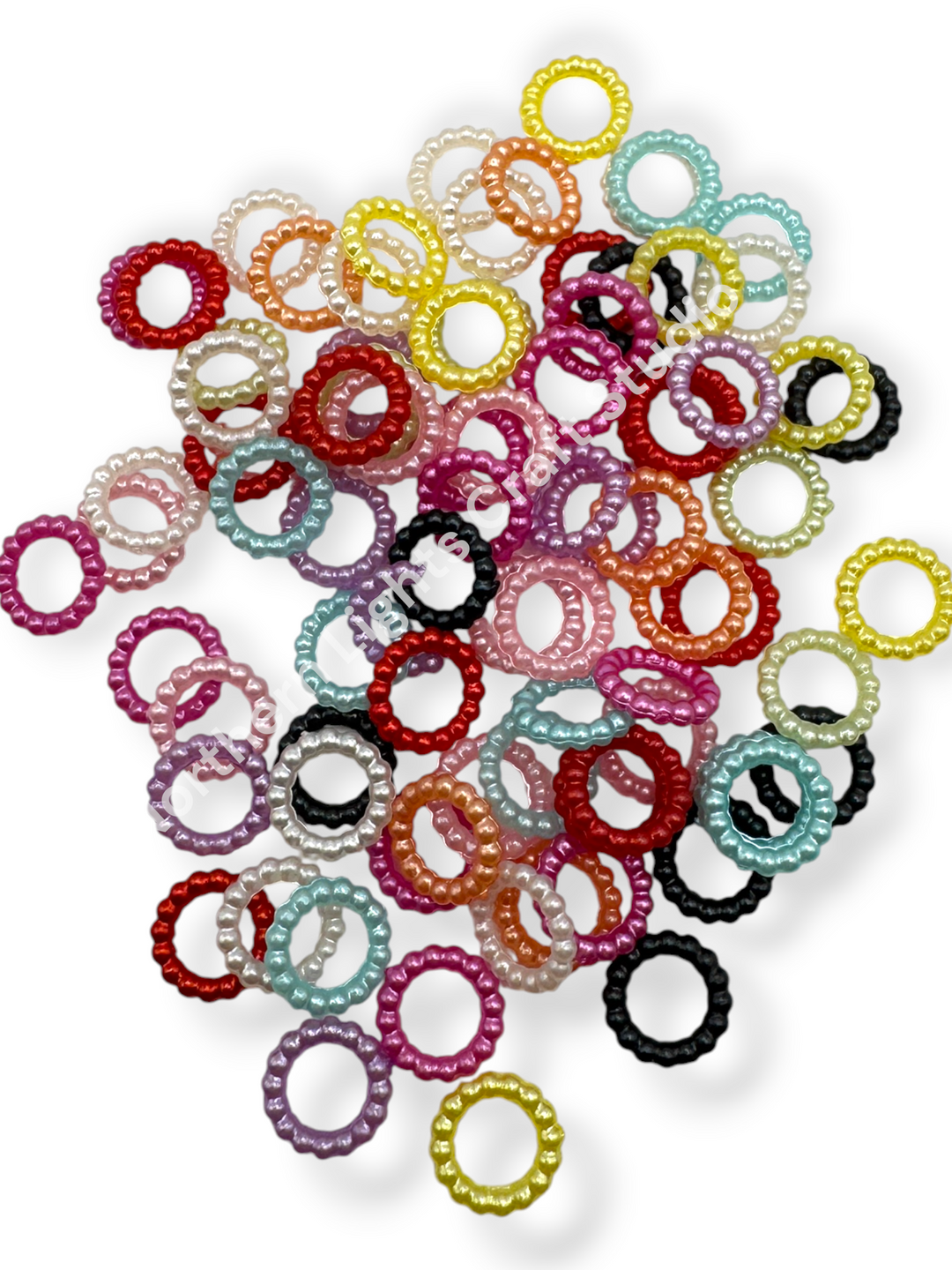 Colorful Pearl Finish Acrylic 10mm Spacer  - 10g.