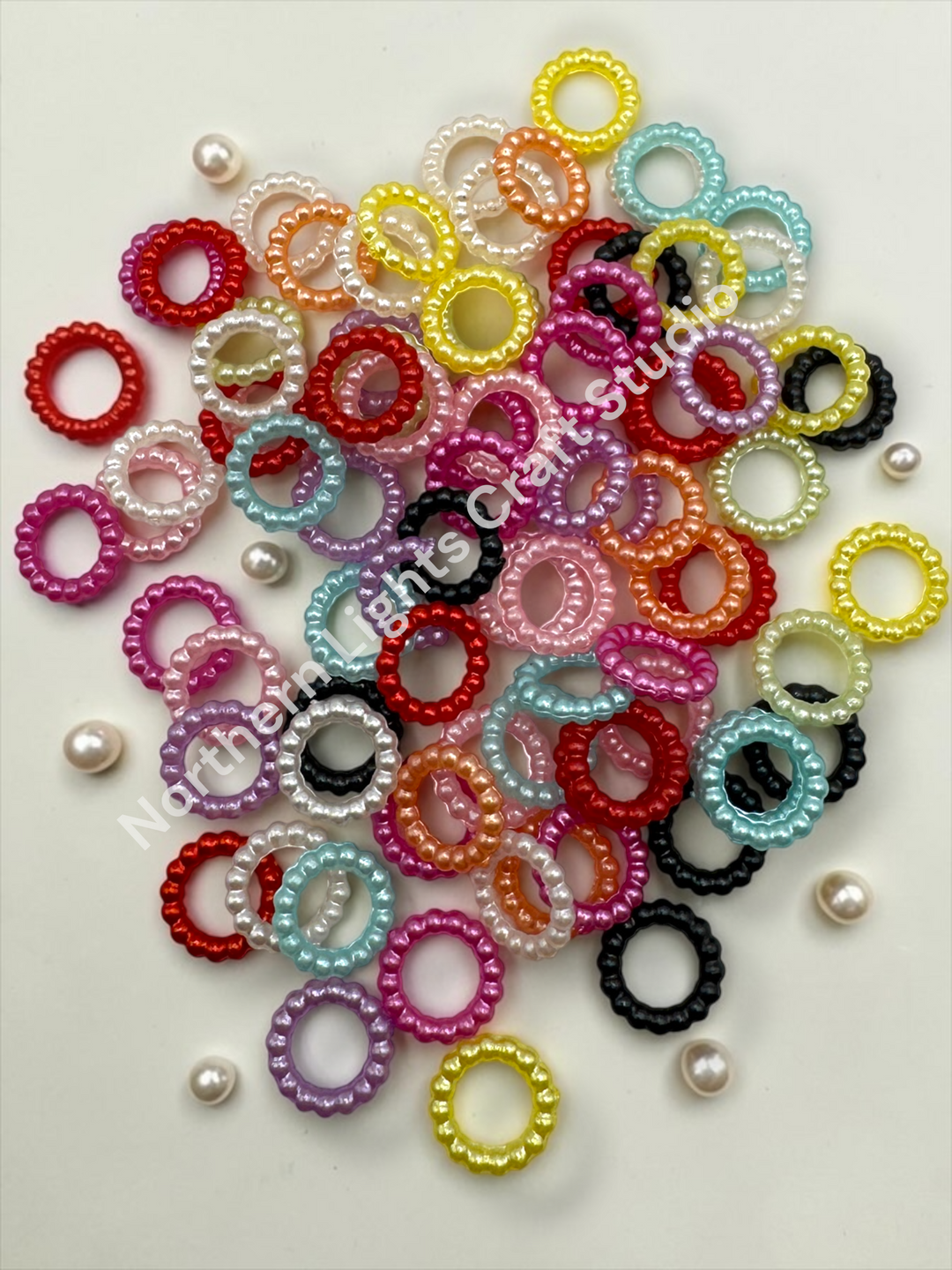 Colorful Pearl Finish Acrylic 10mm Spacer  - 10g.