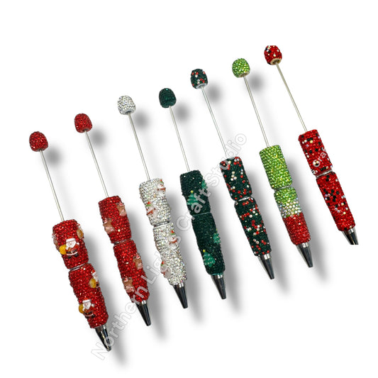 Beadable Christmas Rhinestone Pens