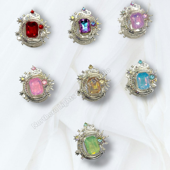 Metal Alloy Moon Starburst Bead -1pc.
