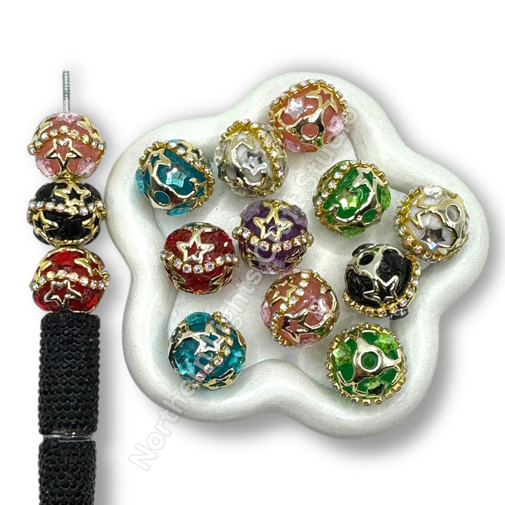 Gold Star cage beads - 4 pc.