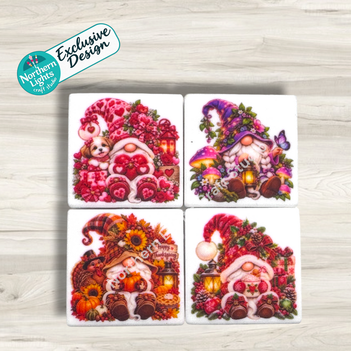Christmas Gnome Printed Silicone Focal - Exclusive Design!