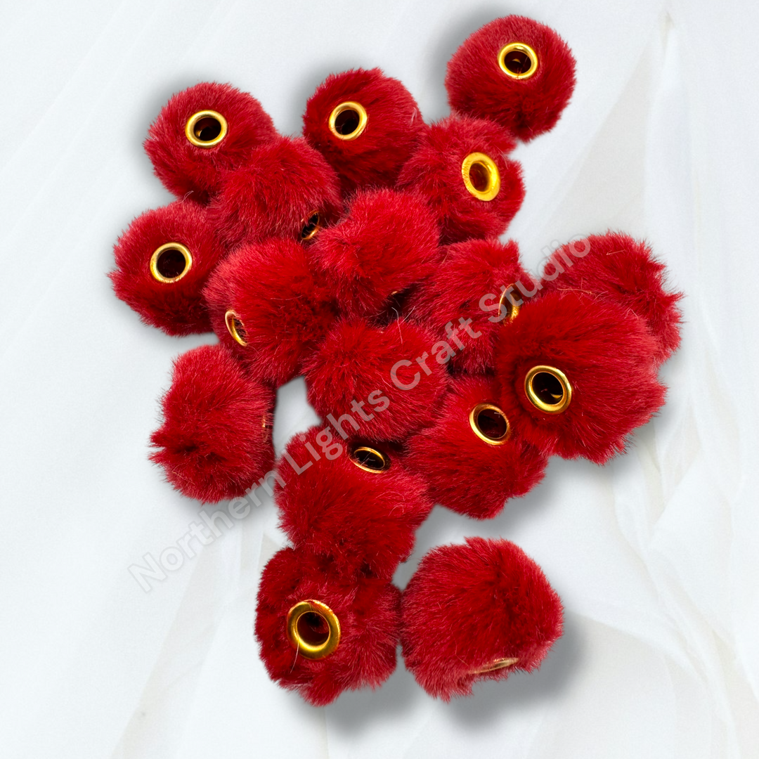 Garnet Color Fuzzy Spacer 30 pc. - 20mm