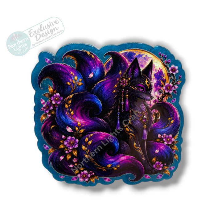 Midnight Nine Tail Fox Flat Back Acrylic 2pc. - Design Exclusive!