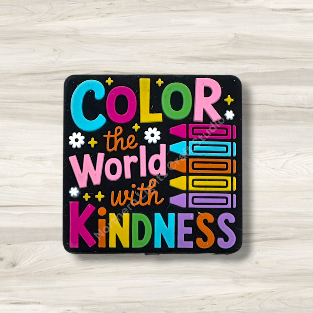 Color the World With Kindness Silicone Focal Bead