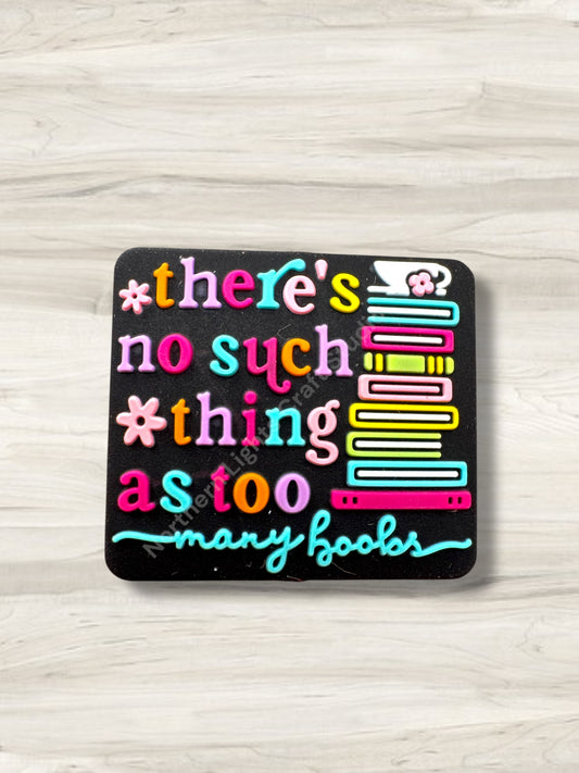 There's No Such Thing as Too Many Books Silicone Focal Bead
