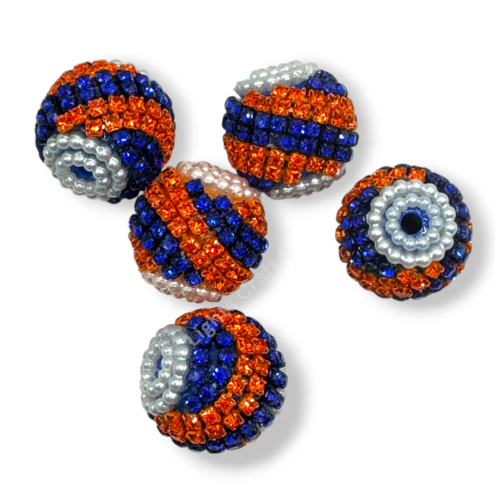 Rhinestone Swirl Fancy Acrylic 20mm Mix - 7pc.