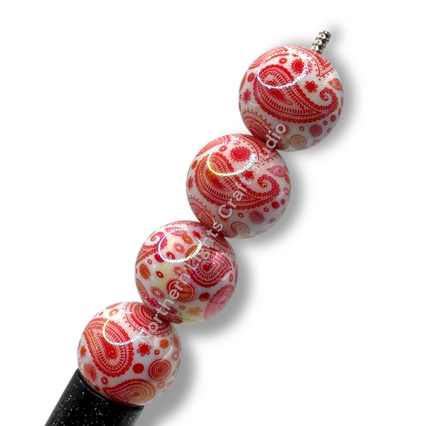 Paisley Bandana Printed 16mm Acrylic Beads - 20pc.