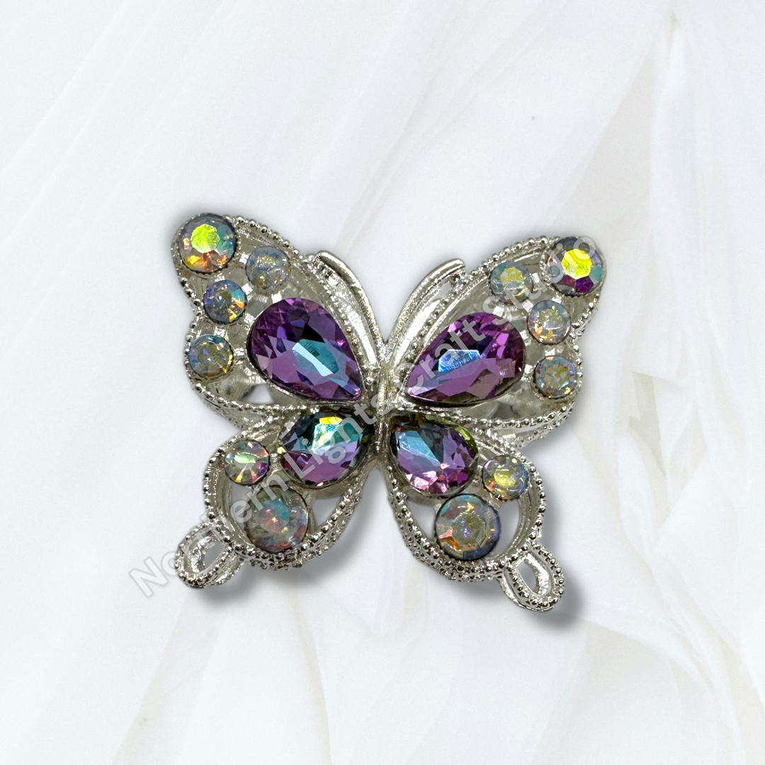 Silver Metal Alloy Butterfly Beads - 30mm