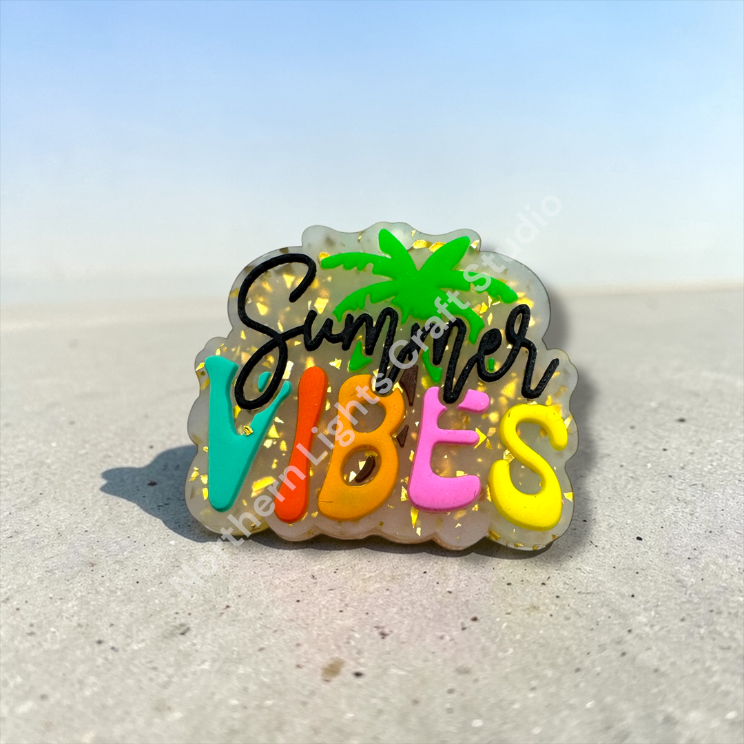 Summer Vibes Silicone Focal Glitter Jelly Bead -1pc.