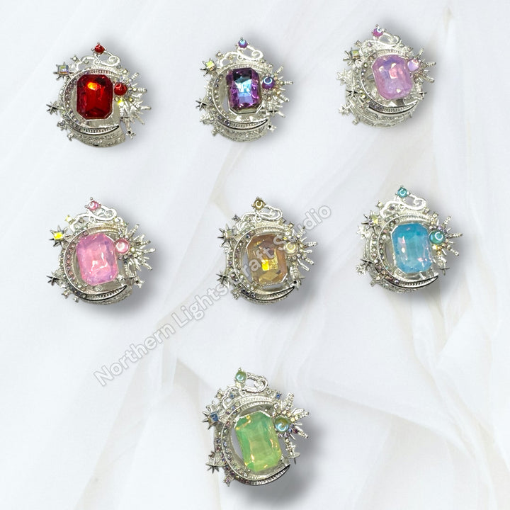 Metal Alloy Moon Starburst Bead -1pc.