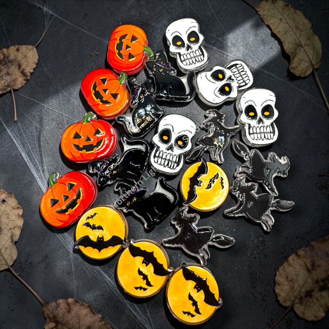 Halloween Acrylic Double-Sided Focal Bead - 20pc.  Mix