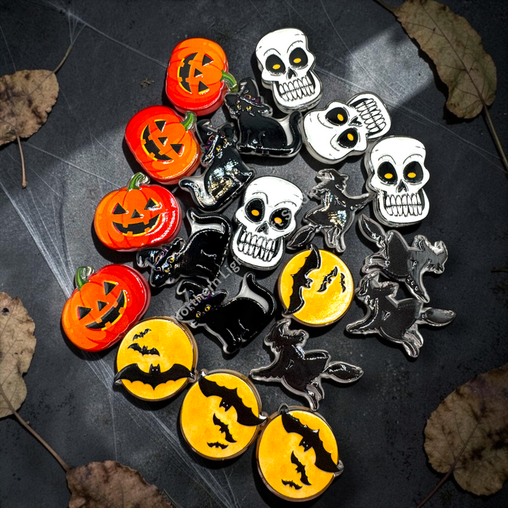 Halloween Acrylic Double-Sided Focal Bead - 20pc.  Mix