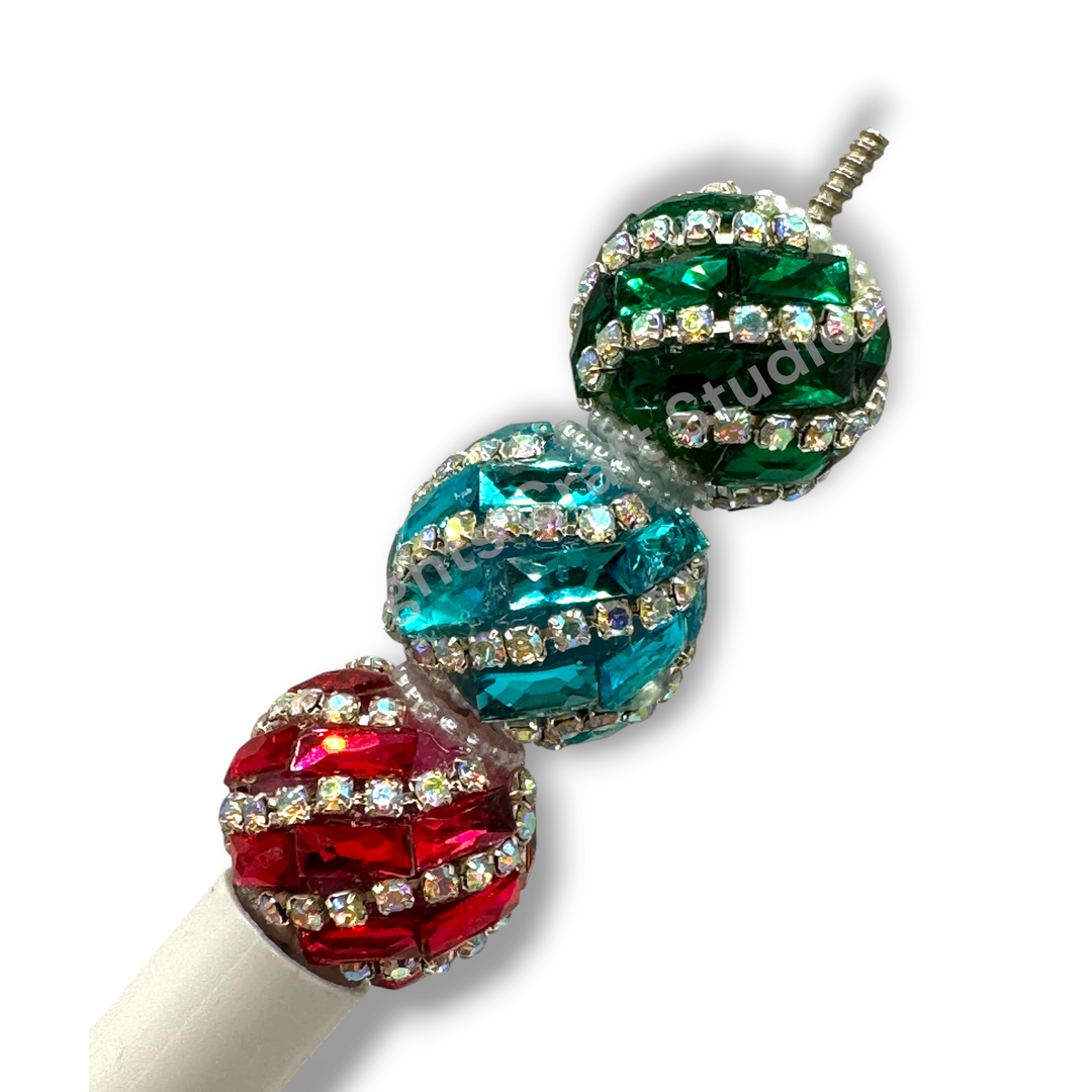 Swirl Rhinestone Crystal Fancy Beads 20mm- 10 piece mix