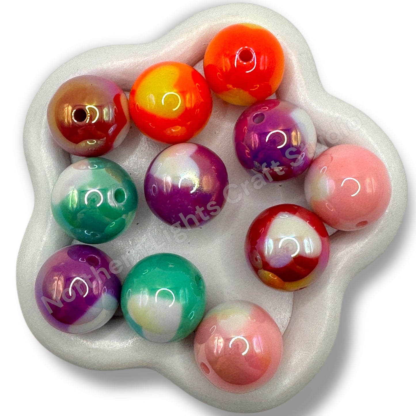 UV Printed Heart Bead 20mm - 12 pcs.