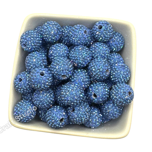 Blue Rhinestone Beads-16mm - 10pc.