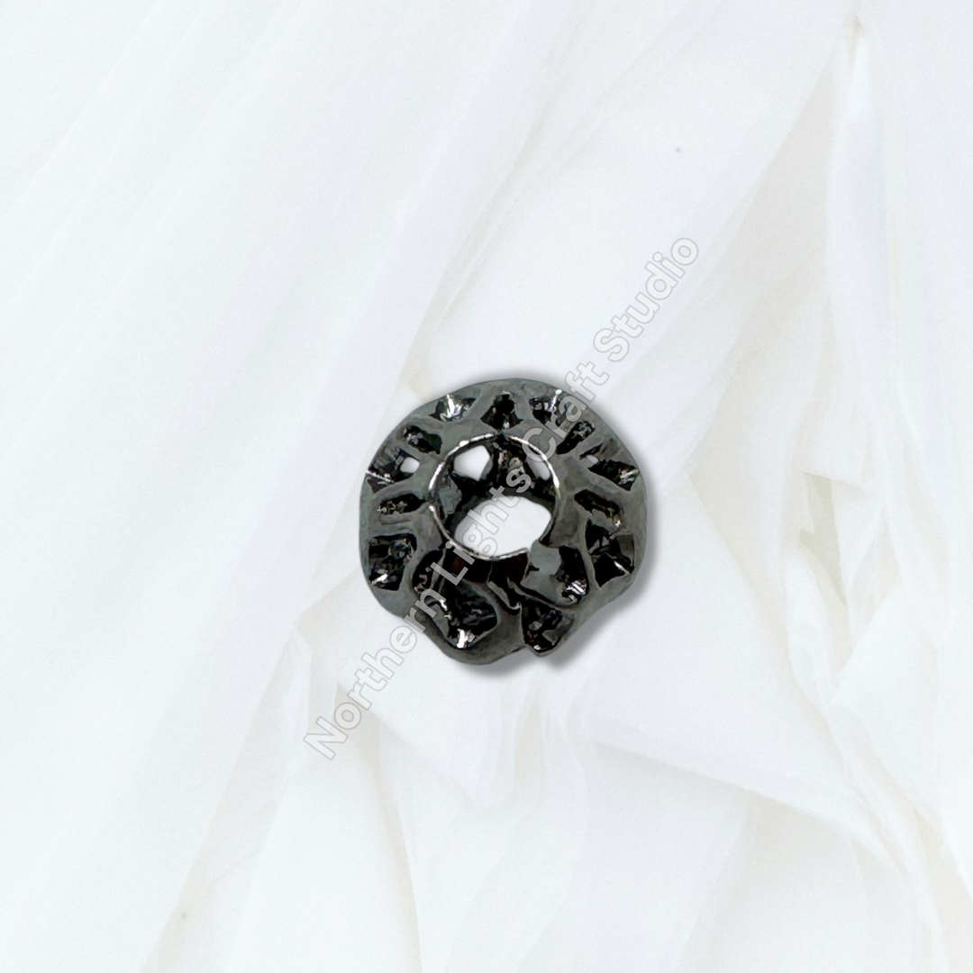 Lattice Design Metal Round 8mm Spacer Beads for Pens or Jewelry - 25pc.