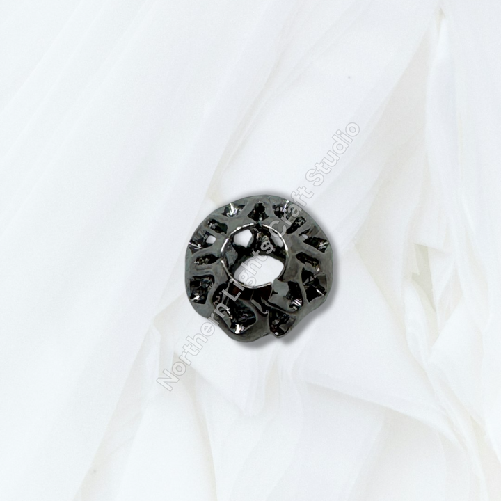 Lattice Design Metal Round 8mm Spacer Beads for Pens or Jewelry - 25pc.