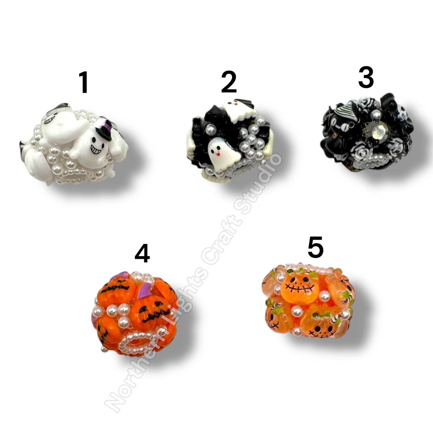 Acrylic Charm Halloween Sugar Beads 20mm - 3 pcs.