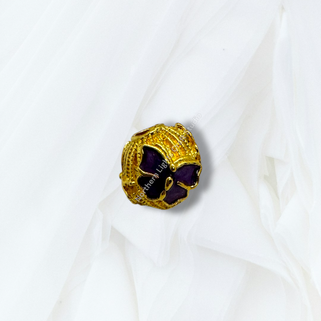 Copper Gold Plated Enamel Butterfly 10mm Beads - 10pc. mix