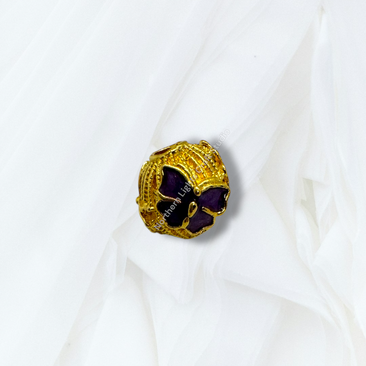 Copper Gold Plated Enamel Butterfly 10mm Beads - 10pc. mix