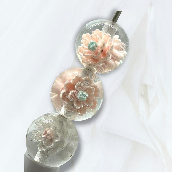 Rose Charm Luxury Resin 16mm Beads - 20pc.