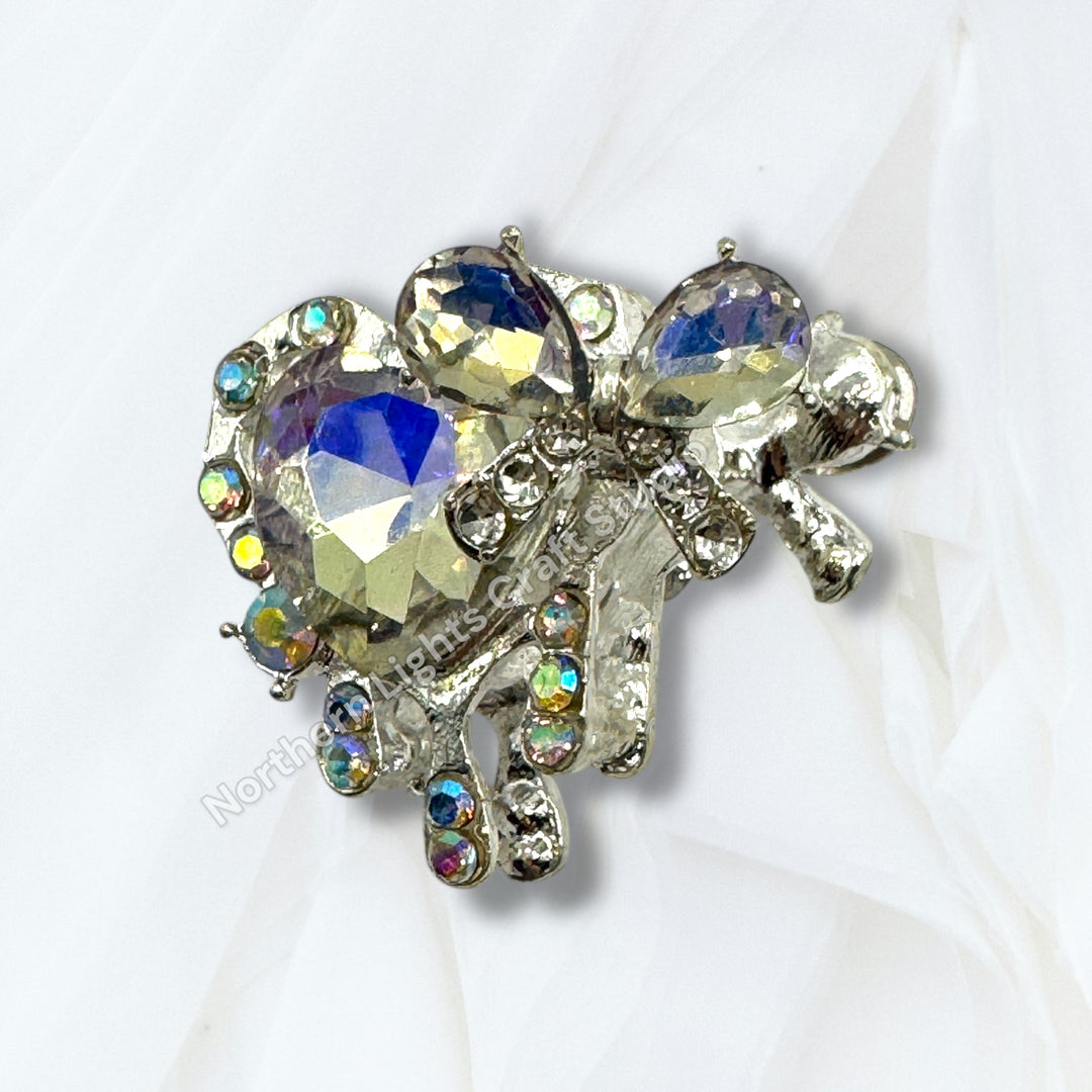 Metal Alloy Heart and Bow Bead